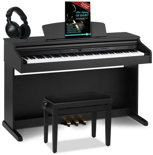 Classic Cantabile DP-50 SM E-Piano Set - Keyboards für Anfänger mit 88 gewichteten Tasten und Hammermechanik, inklusive Pianobank, Kopfhörer und Klavierschule - ideal für den Einstieg ins Klavierspiel.