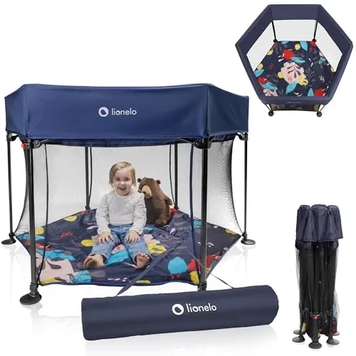 LIONELO Roel Laufstall für Babys bis 15 kg in blau von Lionelo