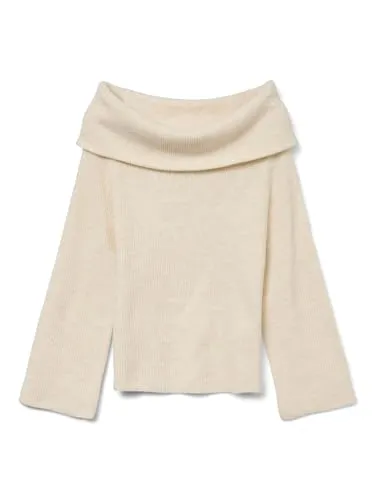 Vero Moda Strickpullover VMERA LS OFF SHOULDER - Stylischer Strickpullover mit Carmenausschnitt, elastischer Stretch-Qualität und vielseitig kombinierbar für Büro oder Party.