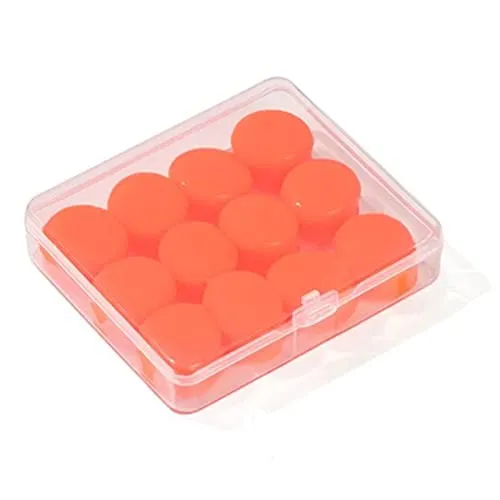Ohrstöpsel zum Schlafen, zum Schwimmen, Wiederverwendbare, 6 Paar Geräuschreduzierte Silikon Ohrenstöpsel, Wasserdicht, als Anti Schnarch Schutz, Arbeit, Studium und laute Orte (orange, one size)