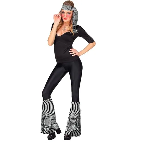 W WIDMANN MILANO Party Fashion - Hippie Set 60er 70er Jahre, Stirnband und Stulpen, stilvolles Disco Fever Outfit für unvergessliche Partynächte