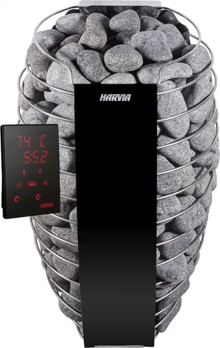 Harvia Spirit SP90XW 9 kW WiFi Saunaofen - Eleganter finnischer Saunaofen mit einzigartigen Lüftungskanälen für gleichmäßige Wärmeverteilung. Steuerbar über das stilvolle Xenio WiFi Touch-Bedienfeld und die MyHarvia App. Ideal für Ihr Wellness-Erlebnis.