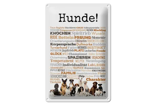 Blechschild Tiere 20x30 cm Hunde Hundebegriffe Deko Schild