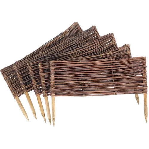 Garten Palisade Satz von 5 Stk. Weidenzaun für den Garten 60x20cm