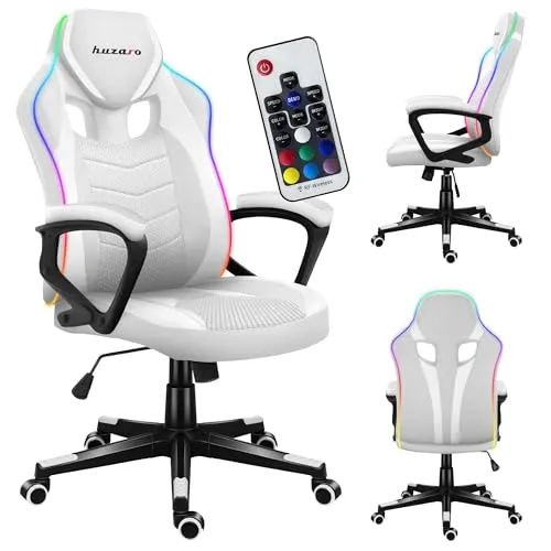 HUZARO Force 2.5 RGB Gaming Stuhl - Gaming-Zubehör mit RGB-LED-Beleuchtung, ergonomischem Design und bis zu 130 kg Belastbarkeit für stundenlangen Komfort.