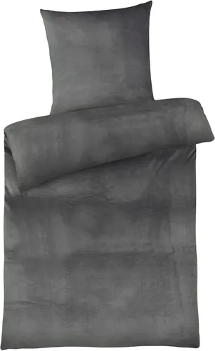 Cashmere Touch Bettwäsche 155x220 cm - Warme Wendebettwäsche Anthrazit - Genießen Sie kuschelige Nächte mit der super soften 