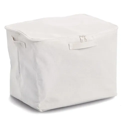 Zeller Aufbewahrungsbox mit Reißverschluss Polyester/ creme ca. 38 x 27 x 27 cm