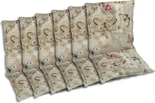 GO-DE Textil Sesselauflage Niederlehner 6er-Set Beige in beige von GO-DE
