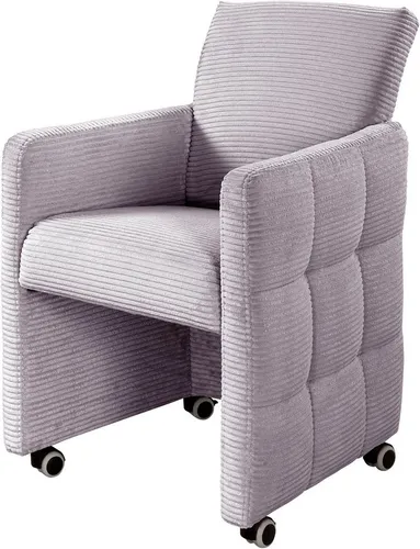exxpo - sofa fashion Esszimmersessel Barista, Loungesessel auf Rollen mit hoher Bodenfreiheit, Barista Clubsessel auf Rollen mit schmalen Armlehnen, modernes Design