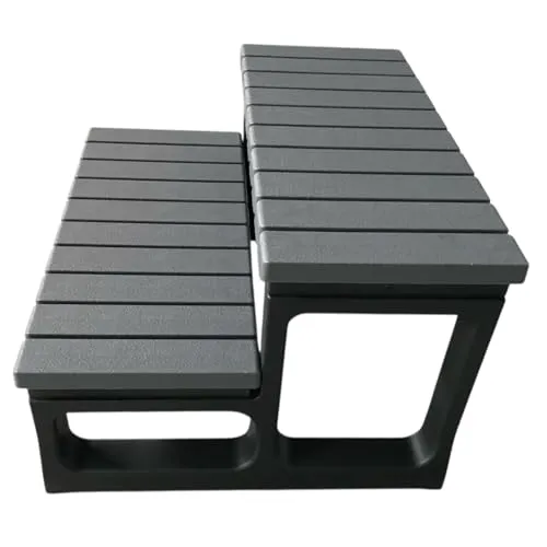 Jet-Line® Pooltreppe für Whirlpool - 2-stufige Einstiegstreppe - Poolleitern mit rutschfester Oberfläche für sicheren Zugang zu Ihrem Spa. Robust und aus UV-geschütztem Polypropylen, ideal für Outdoor-Whirlpools.