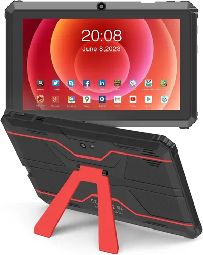 Haehne Q88A 7 Zoll Android Tablet - Kompaktes 7 Zoll Android-Tablet mit Quad-Core-Prozessor, ideal für Einsteiger. Inklusive Standfuß und erweiterbarem Speicher für unbeschwertes Surfen und Spielen.