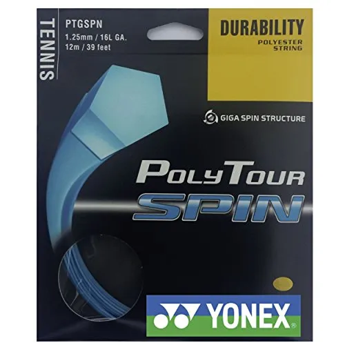 YONEX Saitenset Poly Tour Spin, Blau, 12 m, 0195220121800010