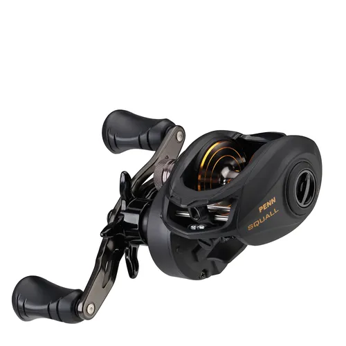 Penn Squall 300LP Low Profile Baitcasting-Rolle - Angelrollen mit niedrigem Profil, ideal für präzise Würfe und starken Widerstand von bis zu 10,8kg – perfekt für Angler, die Leistung und Kontrolle suchen.