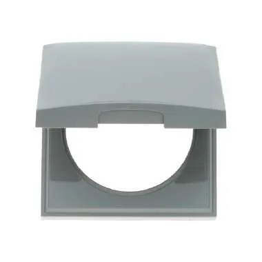 Berker 918282507 Rahmen 1-fach mit Klappdeckel, Integro Flow, grau glänzend