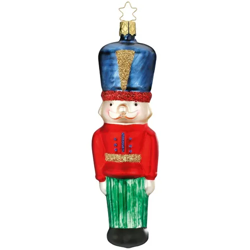INGE-GLAS® Christbaumschmuck Nussknacker timeless twist (1-tlg) - Mundgeblasener und handbemalter Nussknacker für eine festliche Weihnachtsatmosphäre. Ideal zum Dekorieren und Sammeln. Bringen Sie Tradition und Stil in Ihr Zuhause!