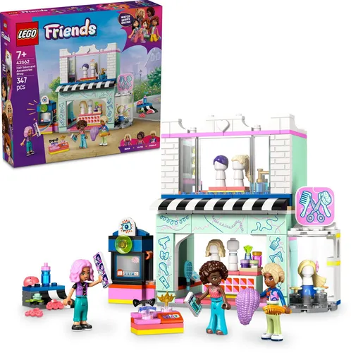 LEGO Friends Friseursalon 42662: Kreatives Bauspielzeug für Mädchen - Bauspielzeug & Konstruktionsspielzeug: Friseursalon mit 3 Minifiguren und viel Zubehör für kreative Rollenspiele, ideal für Kinder ab 7 Jahren.