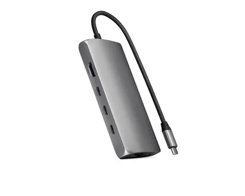 Satechi Multiport 8K V3 - USB-C Hub mit 7 Ports - USB Hub mit 8K Videoausgang, ideal für kreative Profis und Home Office, ermöglicht den Anschluss mehrerer Geräte gleichzeitig.