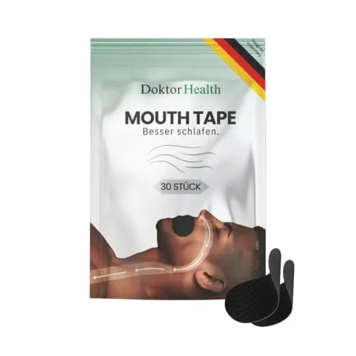 Dr. Health Mouth Tape – 30 Stk. Mundpflaster| Hautfreundlich & latexfrei | Sanftes Mundverschlusspflaster für ruhigen Schlaf & weniger Mundtrockenheit | Ideal bei Schnarchen & Mundatmung