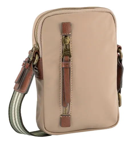 camel active Bari Damen Handytasche Umhängetasche Mittelgroß Beige - Umhängetasche mit Reißverschlussöffnung, 14x2,5x20 cm, 220 g. Verstellbarer Schulterriemen für individuellen Tragekomfort und funktionales Design im typischen camel active-Look.