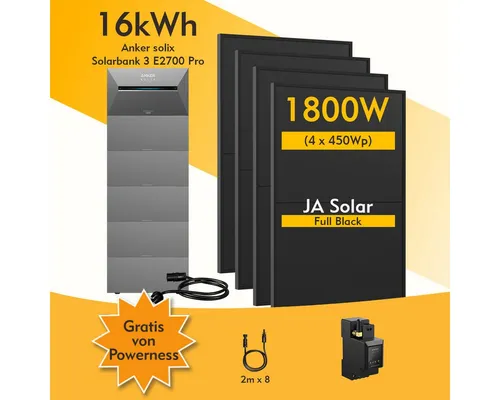 Anker SOLIX Solarbank 3 E2700 Pro - Powerstations mit 2,7 kWh Kapazität, 3600 W Eingangsleistung und KI-Steuerung, erweiterbar auf 16 kWh für maximale Flexibilität.