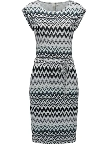 Ragwear Damen Sommerkleid Taggien Print XL - Freizeitkleid für Damen mit figurumschmeichelndem Schnitt und praktischem Taillenband, ideal für warme Sommertage und entspannte Alltagslooks.