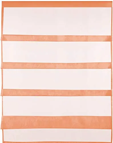 Transparente Bistrogardine Raffoptik mit Stangendurchzug in Voile, schlicht und modern in vielen erhältlich (80 x 110 cm/apricot - orange)