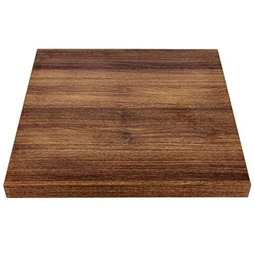 Bolero vierkant tafelblad Rustic Oak 70cm - Gastrotischplatte mit vorgebohrten Löchern für einfache Selbstmontage, pflegeleichtem PVC-Rand und robuster Holzoptik – ideal für Gastronomiebetriebe.