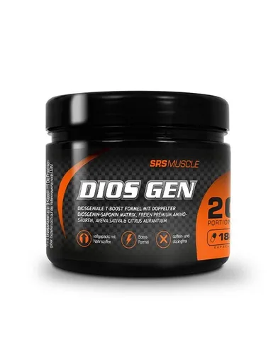 DIOS GEN L-Arginin - SRS Nutrition - 180 Kapseln - Protein Shakes & Muskelaufbau, unterstützt den Muskelaufbau und die Durchblutung für optimale Leistung im Sport.