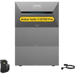Anker SOLIX Solarbank 3 E2700 Pro - Modular erweiterbare Powerstation mit 2,7 kWh Kapazität und 3600 W Eingangsleistung, ideal für nachhaltige Energieversorgung und intelligente KI-Steuerung.
