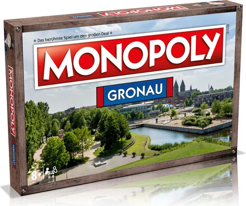 Monopoly - Gronau - Gesellschaftsspiel, entdecke Gronau mit dieser einzigartigen Monopoly-Ausgabe und erlebe die Musikstadt im Grünen auf deinem Spielbrett.