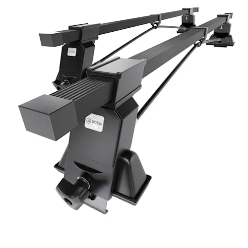 Mossa - Stahl-Dachträger kompatibel mit Opel Corsa C Hatchback (2001-2006) - schwarz Dachträger Dachgepäckträger - Reling 2