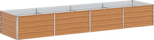 vidaXL Hochbeet Hellbraun 320 x 80 x 45 cm Verzinkter Stahl