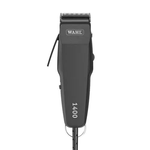 Wahl 1400, Tierschermaschine, kabelgebundene Hundeschermaschine, Pflegeset, Pflege von Haustieren zu Hause, präzise geschliffene Klingen, sehr leicht, 4 Aufsteckkämme, schwarz