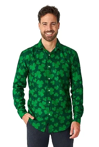 Suitmeister St. Pats Green - Button Down Hemd für Männer zum St. Patricks Day