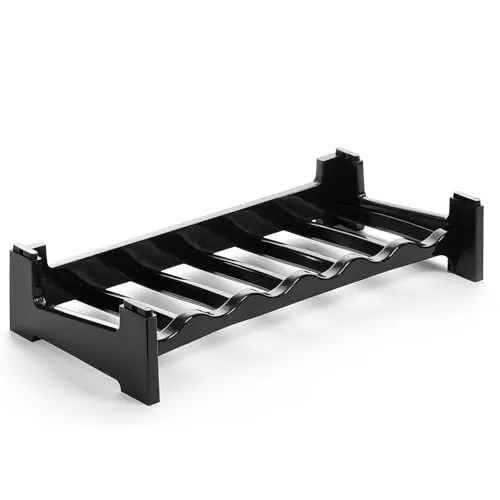 BigDean Flaschenregal stapelbar für 6 Flaschen Weinregal aus Kunststoff Schwarz Getränkeregal Flaschen Regalsystem für Glas- & PET bis 1,5 Liter