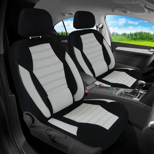 BREMER SITZBEZÜGE für Jeep Wrangler JK (2007-2018) - 2-teiliges Set in Schwarz/Weiß - Hochwertige Schonbezüge für Jeep Wrangler JK (2007-2018). Langlebig, pflegeleicht und atmungsaktiv – ideal für Komfort und Schutz. Einfache Montage mit Klettsystem und großzügigen Taschen für Stauraum.