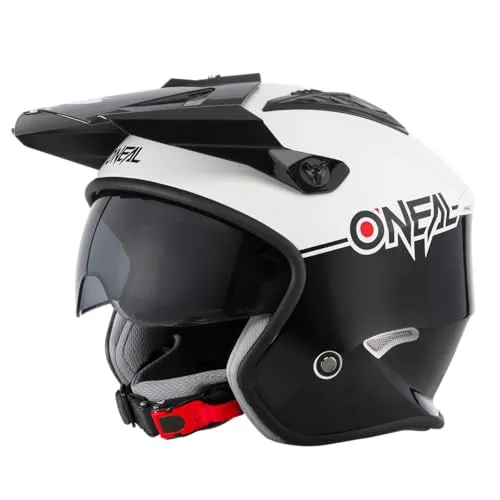 O'NEAL | Motorradhelm | Enduro Adventure Street |ABS-Schale, integrierte Sonnenblende | Volt Helmet Cleft | Erwachsene | Schwarz Weiß | Größe S