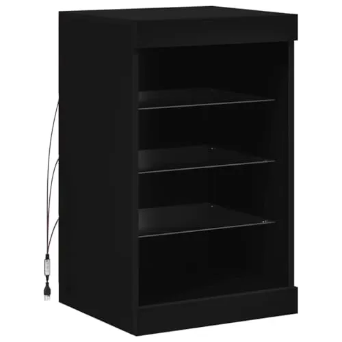 vidaXL Sideboard mit LED-Leuchten Schwarz 41x37x67 cm in schwarz von vidaXL
