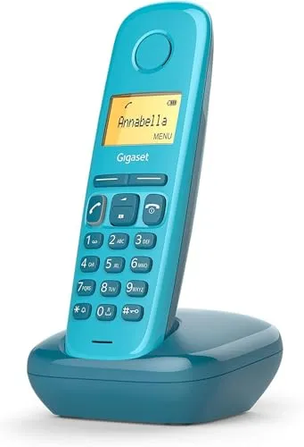 Gigaset A170 Blue Schnurlostelefon - Aqua Blue, benutzerfreundliches Design mit beleuchtetem Display und strahlungsfreiem ECO DECT für umweltfreundliche Telefonie