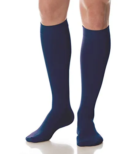 SCUDOTEX Herren Kniestrümpfe 280 Denier Große klassische Kompression, abnehmend, mittel, 18-21 Hg, Blau, Größe 4