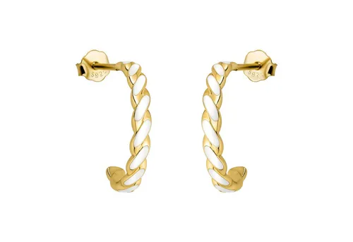 Sofia Milani Paar Creolen Gedrehte Emaille, 925 Silber Damen Schmuck - E3056