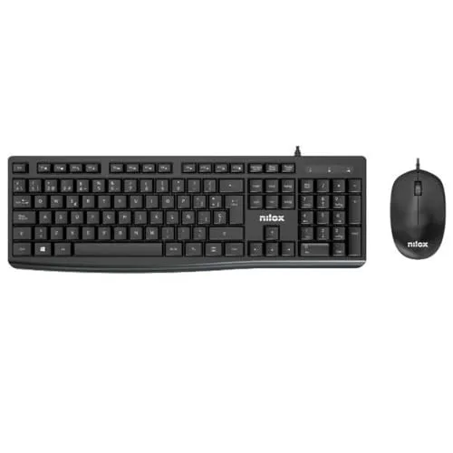 Nilox Tastatur und Maus NXKME0012 Schwarz QWERTY Spanisch