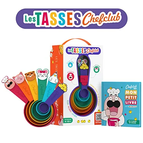 Chefclub Kids – Messbecher Set für Kinder – Lernspielzeug für die Küche – Farbenfrohe Messbecher mit Figuren – Spielerisch Zutaten abmessen – BPA-frei – Spülmaschinengeeignet – Ab 4 Jahren