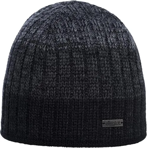 Eisglut Unisex Griffina Merino XL Strickmütze, Schwarz - Strickmütze für Herren, Made in Germany, aus hochwertiger Merinowolle und recyceltem Fleece für optimalen Tragekomfort und Nachhaltigkeit.