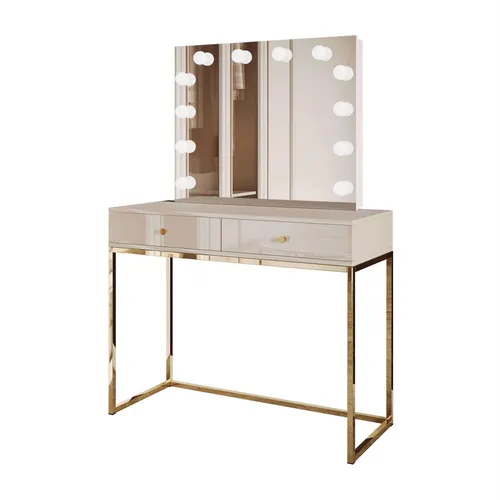 Schminktisch BLANCO KASZMIR ELITE mit Spiegel und LED-Beleuchtung