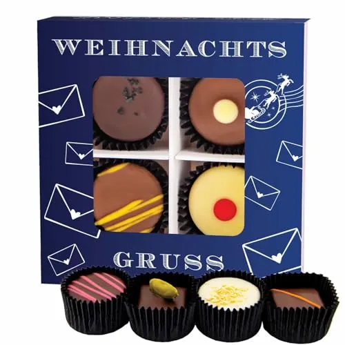 Hallingers Manufaktur Pralinen Weihnachten Geschenk handgemacht teils mit Alkohol aus Edelkakao Schokolade - Made in Germany