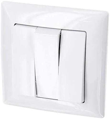 Unterputz Dreifach-Schalter Serienschalter G1 reinweiß - Schalterblenden: Hochwertiger Unterputz Dreifach-Schalter aus der Serie G1, vormontiert mit pflegeleichter Oberfläche und hoher UV-Stabilität, ideal für trockene Räume.