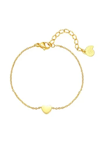 Happiness Boutique Damen Herz Armband - Elegantes Edelstahlarmband in Goldfarbe mit zartem Herzanhänger, perfekt für jeden Anlass und als Geschenk geeignet.