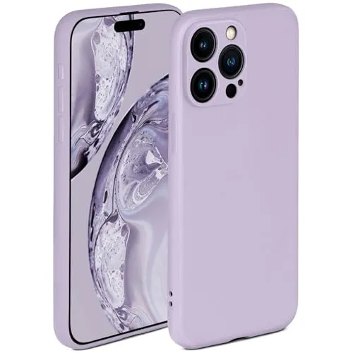 ONEFLOW Soft Case für iPhone 15 Pro Max Hülle aus Silikon mit Kameraschutz, Silikonhülle mit erhöhtem Schutz fürs Display, Backcover Schutzhülle, weiche Handyhülle, Flieder