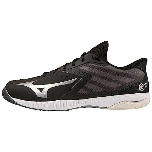 Mizuno Unisex Wave Gk Indoor - Herren-Volleyballschuhe, Schwarz/Silber/Weiß, 40 EU - Hochwertige Volleyballschuhe mit verstärktem Zehenbereich für maximale Strapazierfähigkeit und reibungsarmer Außensohle für schnelle Reaktionen auf dem Spielfeld.